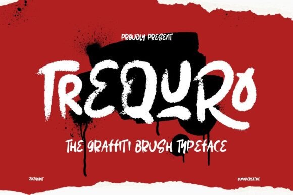 Trequro Graffiti Brush Font for Handmade Branding